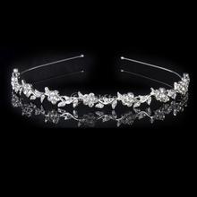 New 2014 Brand New Crystal Flower and Leaves Headband for Bridal Bridesmaid Wedding Tiara Free Shipping