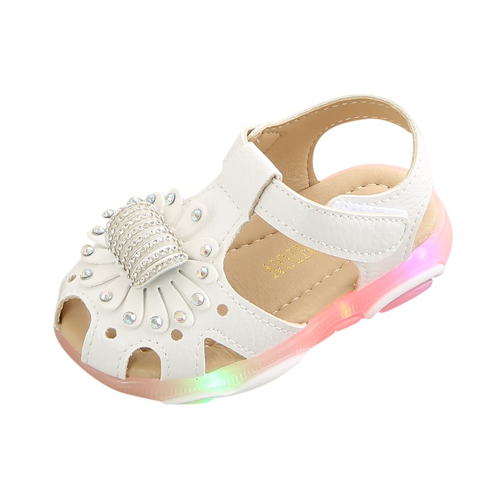 Sandals for Girls,Children Baby Crystal Flower Led Light Luminous Sport Sneaker Shoes