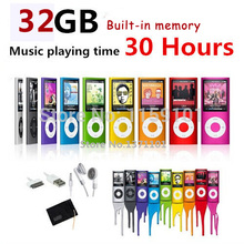 slim 4th gen mp4 player 32GB 9 Colors for choose Music playing time 30Hours fm radio video player