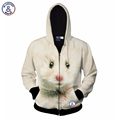 Mr 1991INC New style Men women 3d sweatshirts printed white mouse Hoody hooded zipper hoodies autumn