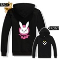Warm autumn winter anime game hoodies WATCH OVER dva lovely cute rabbit two colors printing DVA