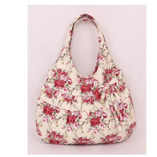 Free Shipping ! New Fashion Women Canvas Bag Flower Leisure Bags Shoulder Bag Office Lunch Bag bolso de las mujeres Dropshipping