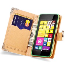 For Microsoft Lumia 530 Bling Buckle PU Leather Case For Nokia Lumia 530 Wallet Flip Rhinestone
