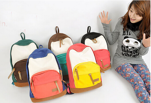 Casual Women\'s Colorful Canvas Backpacks Girl Lady...