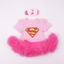 Baby Girl Rompers 2pcs Sets Tutu Romper Dress/Jumpersuit headband Elsa Anna Party Birthday Chirstmans Superman Batman 0-1Y