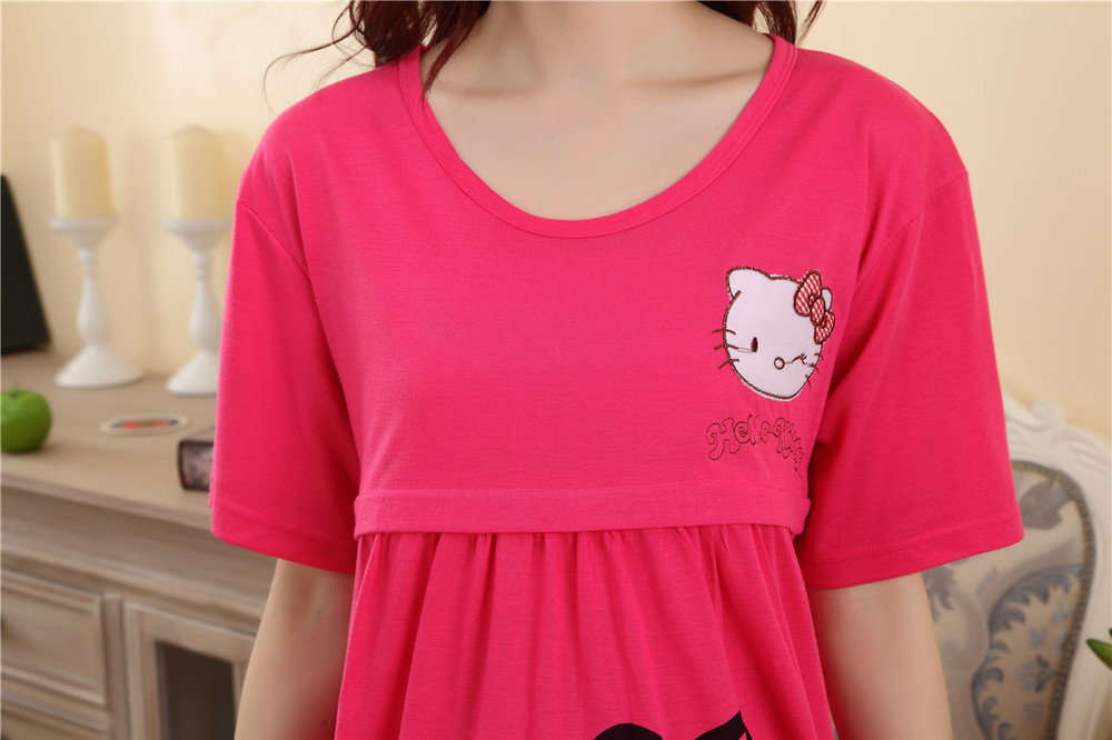 Hello kitty Gray women clothing maternity wear summer dresses for pregnant nursing clothes breast feeding maternity sleepwear 7