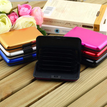 Waterproof Business ID Credit Card Holder Wallet Pocket Case Aluminum Metal Shiny Side Anti RFID scan