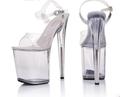Shoes Woman Summer 2016 Sexy High heeled Shoes 20CM High heeled and Transparent Sandals Crystal Shoes