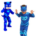 2017new Pj Mask Cosplay Costume Catboy Owlette Gekko Cape With Masks Wristband Cape Carnaval Costumes For