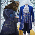 2017 Movie Beauty and the Beast Costume Beast Cosplay Blue Gentleman Outfit Men Halloween Carnival Clothing