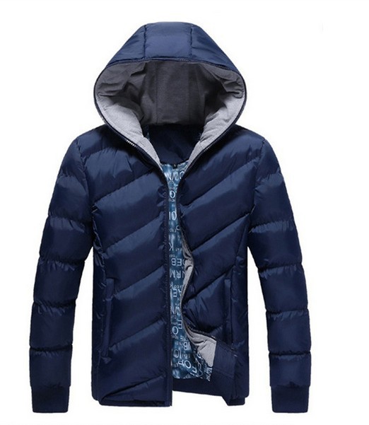 2015 Hot Sale Men Winter Jacket Korean Style Slim Fit Fashion Warm Thick Men Coat Free