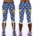 Wonder Woman Yoga Compression Pants Red Fitness Leggings Elastic Waist Sports Tights Women Blue Butter Lift