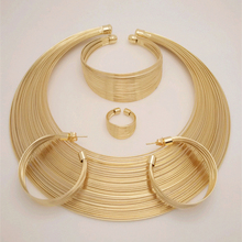 2015 African Costume Beads Jewelry Sets 18K Gold Plated Nigerian Wedding Women Bridal Accessories nigerian Necklace Set