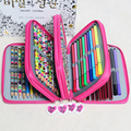 High quality Large Capacity Pencil Case 72 holes 4 Layers soft Oxford cloth good Art Supplies