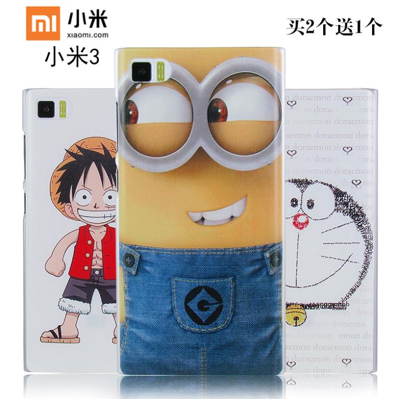 Cartoon Drawing Colorful Hard Plastic Back Cases For Xiaomi Millet Mi3 Mobile Phone Covers Protection For