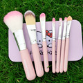 2016 Hot 7 PCS Professional Beauty brush sets with metal case Lovely beautiful soft fiber hair