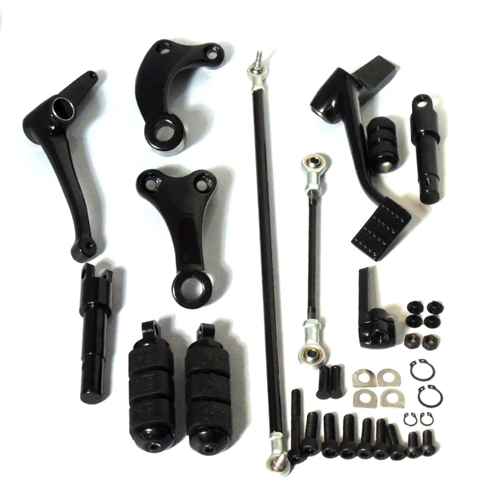 Black Forward Controls Complete Kit with Pegs Levers Linkages For Harley 2004-2013 Sportster FHADA272BK (4)