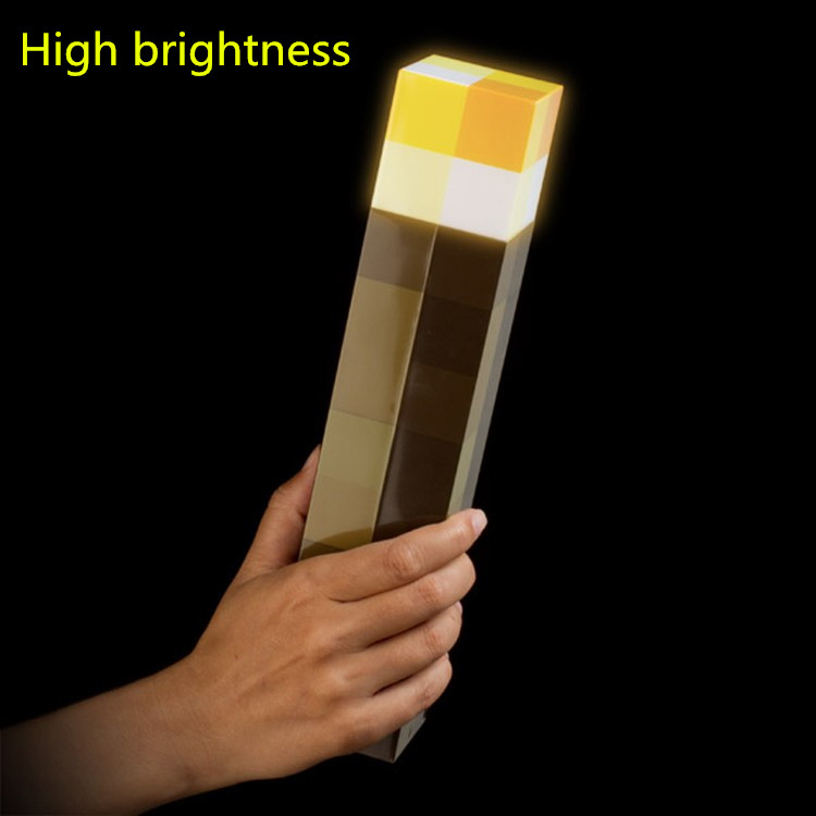 Light Up Minecraft Torch 28CM LED Minecraft Light Up Torch Hand Held or Wall Mount high brightness