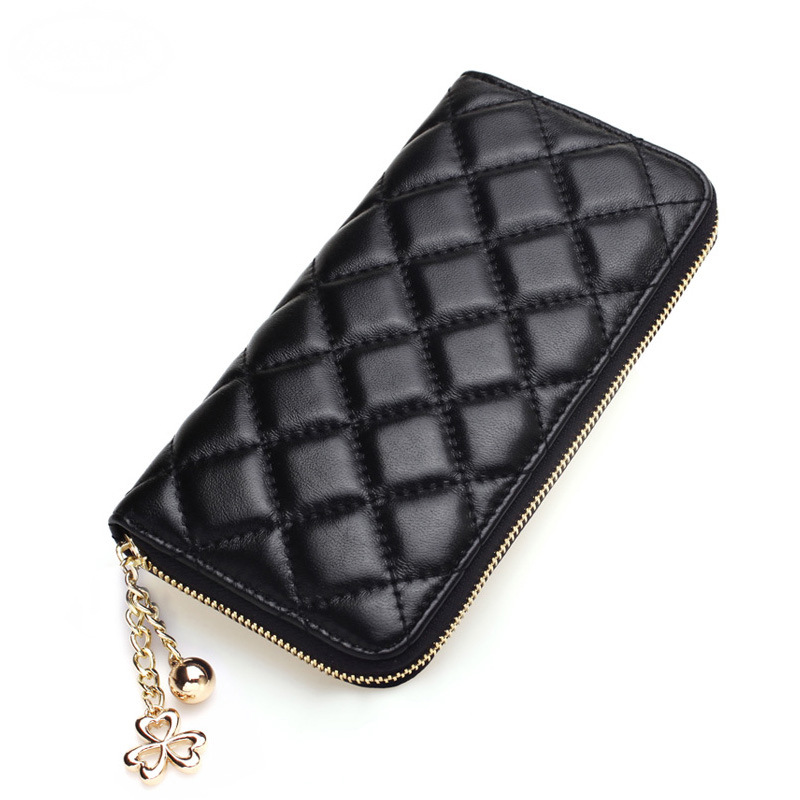 2016 Women Wallets Leather Womens Wallets and Purses Woman Zipper Long Wallet font b Plaid b