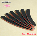 High Quality 5pcs Professional Grinding Tools Black Nail Files Buffer Buckling Slim Crescent Grit Sandpaper 100
