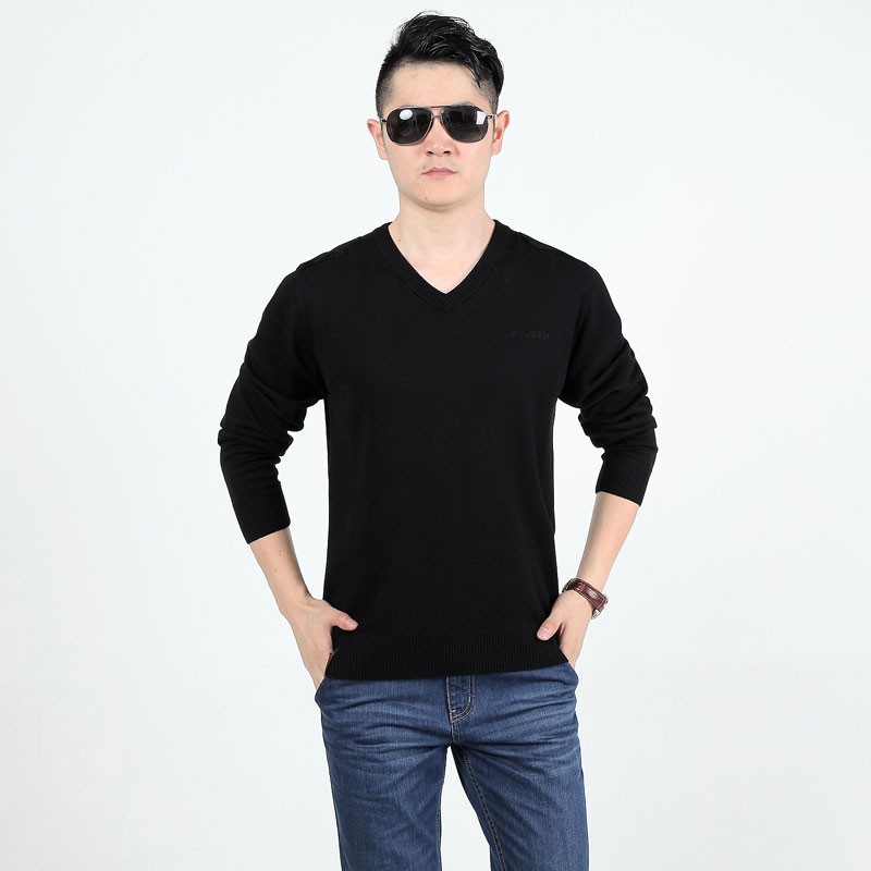 AFS JEEP Autumn Spring Men Cotton Knitted Sweater 2015 Brand Sweaters V Neck Casual Plus Size Slim Pullover Long Sleeve Sweater (23)