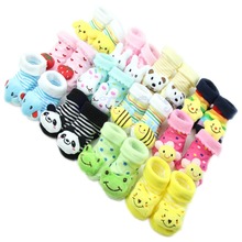 Hot Sale 1 Pair Cute New Baby Girl Boy Cotton Cartoon Anti slip Soft Shoe Socks