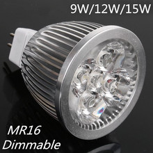 High lumen CREE MR16 GU5 3 LED spot light lamp 12V 220V 110V 9W 12W 15W
