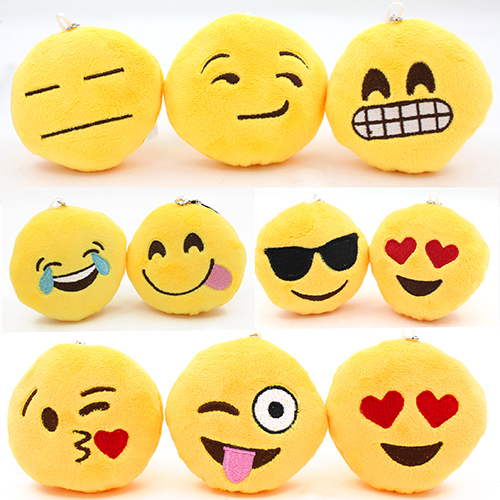Bluelans Мягкая Emoji Смайлик Смайлик Кулон Желтый Круглый Плюшевые Игрушки Куклы Украшения Идеальный Подарок