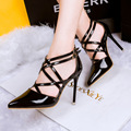 2015 Fashion High Heel Shoes 6 Style Pointed Toe Hasp Ankle Strap Thin Heels Sexy Party