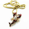 XQ 2016 free shipping women fashion jewelry fashion sweater to wear red scorpion semi precious stones
