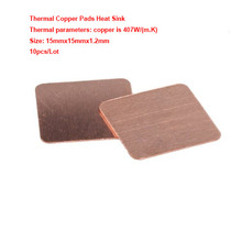 New Premium 10pcs/lot 15x15x1.2mm DIY Copper Shim Heatsink thermal Pad for Laptop GPU CPU VGA Chip RAM Copper Heat sink