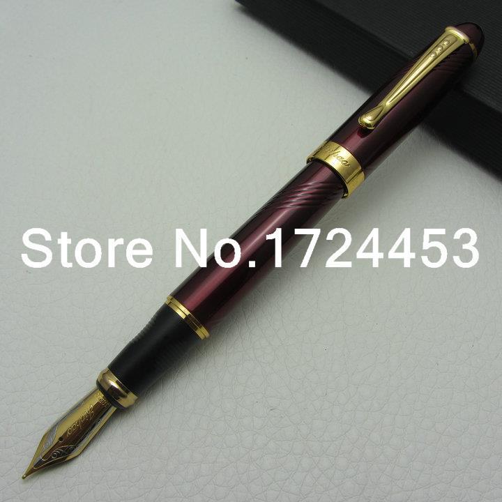 JINHAO Red And Gold clip Fountain Pen M Nib with gift box J1101