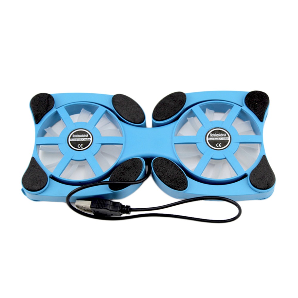 Notebook Cooler Laptop Foldable USB Double Cooling Fan Pad Stand Computer