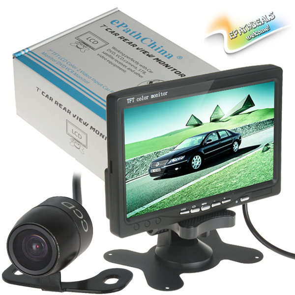 7 inch TFT LCD Color Car Rearview Monitor Headrest Parking 7'' Monitor 2 Video Input for DVD VCR + Car Reverse Rear View Camera 7 inch TFT LCD Color Car Rearview Monitor Headrest Parking 7'' Monitor 2 Video Input for DVD VCR + Car Reverse Rear View Camera