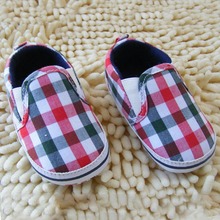 Unique Kids Baby Boy Slip-On Plaid Crib Shoes Cotton Casual Sole Prewalker 11-13 Xt8