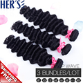 HERS Peruvian Deep Wave Human Hair Weave Peruvian Virgin Hair Extensions Wet and Wavy Human Hair
