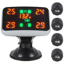Digital Car Tyre Pressure y sistema de monitoreo de temperatura medidor Monitor 4 exhibición de los neumáticos