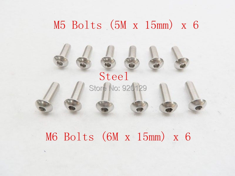 12 x Chrome Steel Motorcycle Fairing Screws Bolts Kit Body Fastener for SUZUKI GSXR 600 750