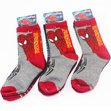 2015 New Baby Socks 3 Pairs Lot Boys Girls Spiderman Top Quality Children Cartoon Character Socks
