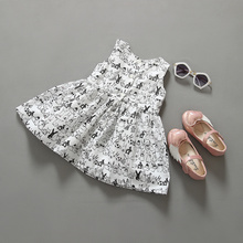 2015 retail Summer New Pretty 0 18M newborn Baby dress 1piece rabbit sleeveless baby girl clothes