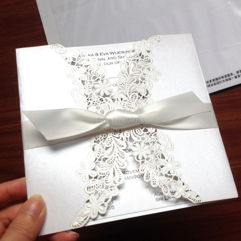 white laser cut floral wrap / laser cutting invitationsin Invitation