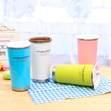 400ml Thermos Coffee Cup Double Wall Stainless Steel Thermo Mug Women Milk Cup Insulation Against Hot
