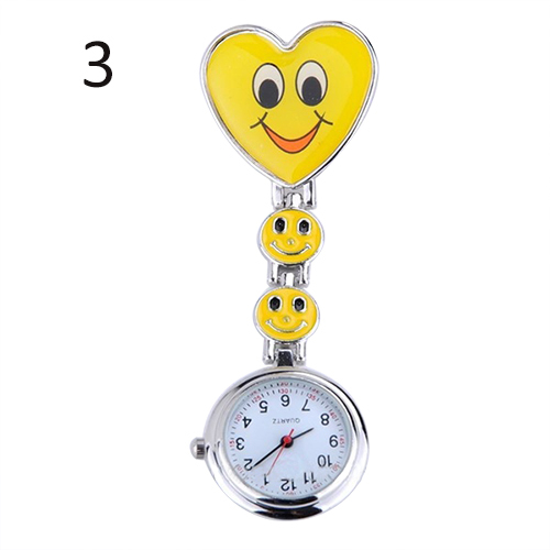 2015 Hot Kid s Smiling Faces Heart Clip On Pendant Nurse Fob Brooch Cute Pocket Watches