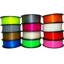 Free Shipping 16 colors 3d printer filament PLA/ABS 1.75mm/3mm 1kg plastic Rubber Consumables Material MakerBot/RepRap/UP/Mendel