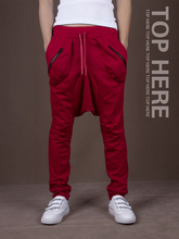 2015 New Fashion Mens Jogger Pants Men Loose Hip Hop Harem Joggers Cotton Solid Comfort Casual