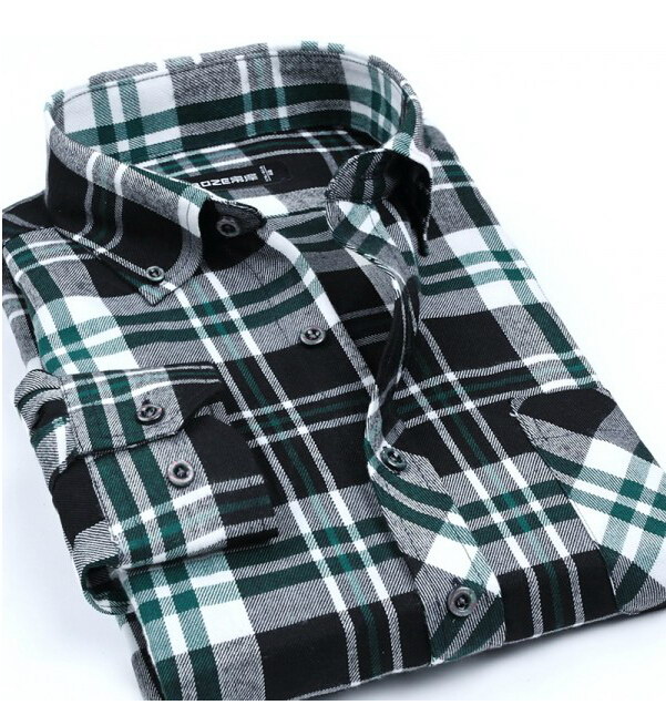 Flannel Men Shirts 2014 New Non Iron Luxury Slim Fit Long Sleeve Brand Formal Business Fashion