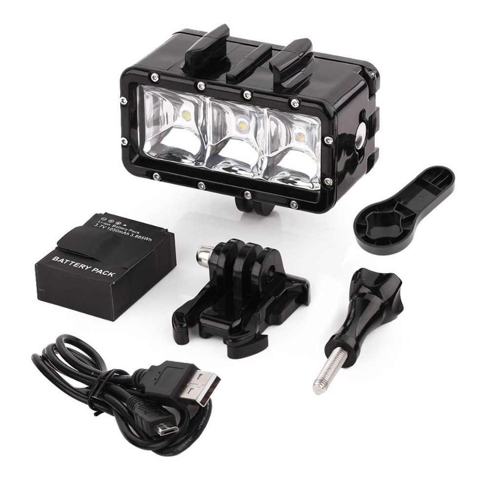 Gopro Underwater Waterproof LED Flash Diving Shooting Fill Light Lamp Mounts For SJCAM SJ4000 Gopro Camera Xiaoyi Sports Camera- (31)