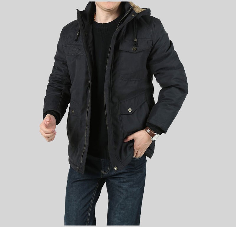 M~3XL Autumn Winter Mens Fleece Jackets Coats Hooded AFS JEEP Brand Slim Long Casual Cotton Outdoor Plus Big Size Casual Jacket (10)