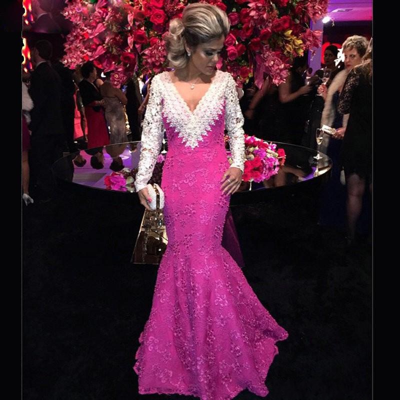 ... dress-sexy-v-neck-Fuchsia-prom-dresses-floor-length-formal-gown-party