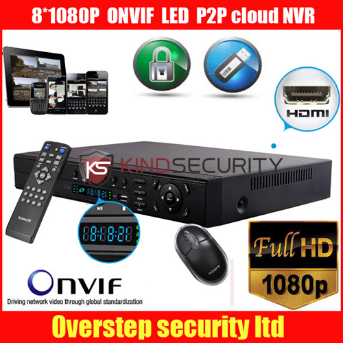 Cheapest 8 Channel Network Video Recorder IP NVR,Support ONVIF system H.264 HDMI 1080P Output,cctv nvr for ip camera